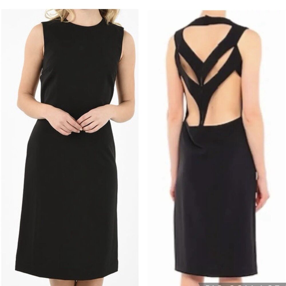 Maison Margiela Wool Blend Mid Length Shift Dress In Black Size 48 - US 12